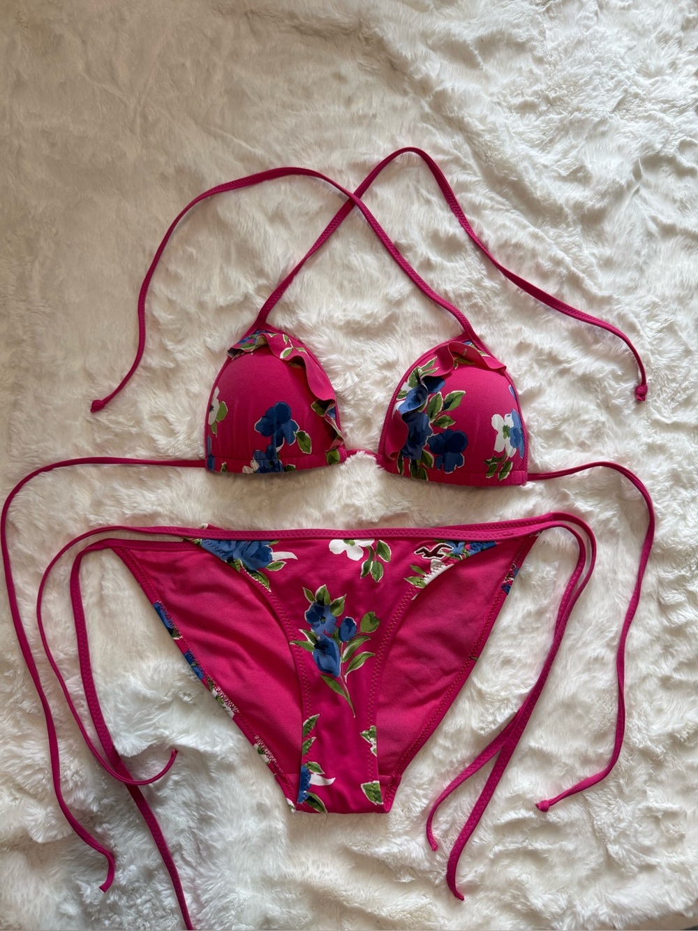 Hollister Bright Pink Floral Bikini Set